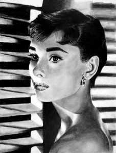 AUDREY. Lápiz grafito sobre papel.